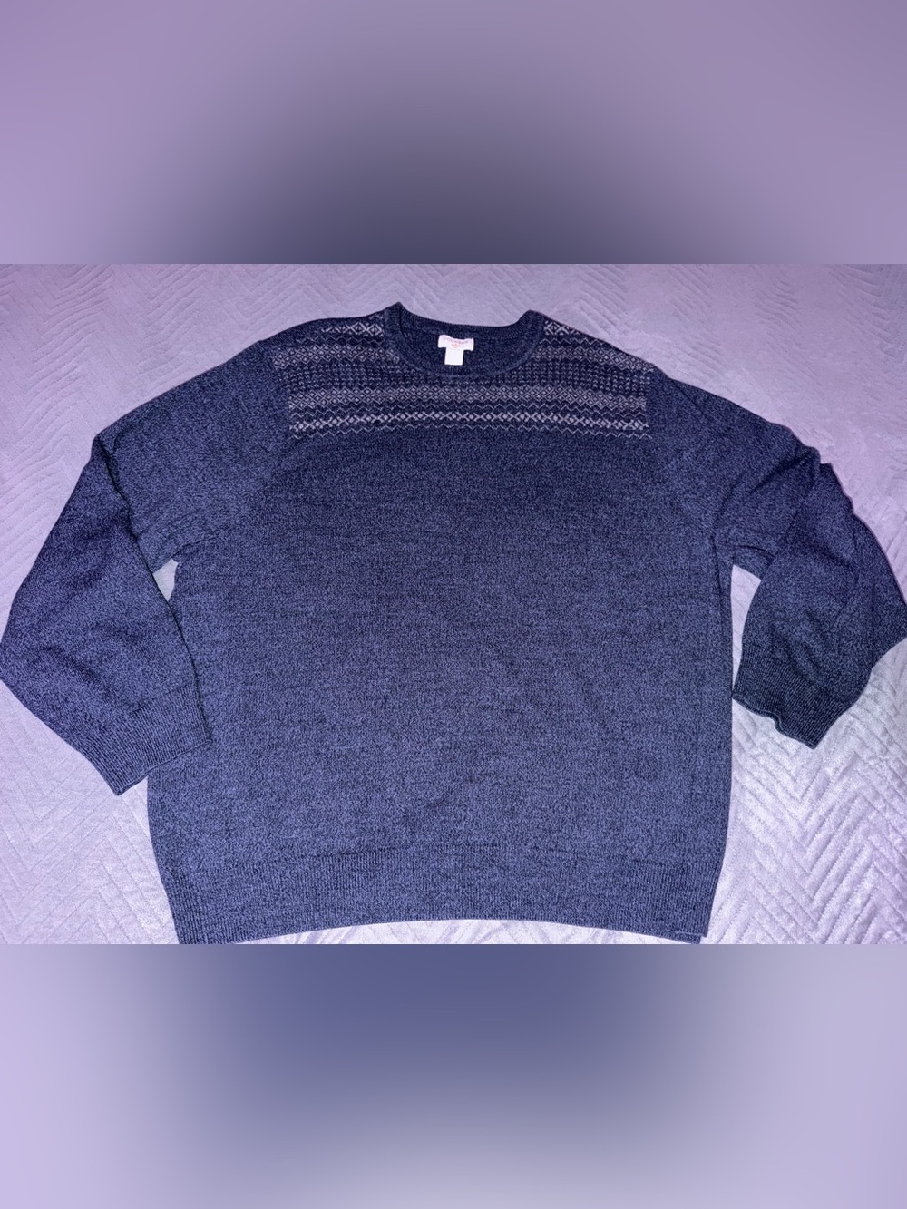 Dockers Fair Isle Knit Sweater Navy Blue Crewneck Mens Size XXL